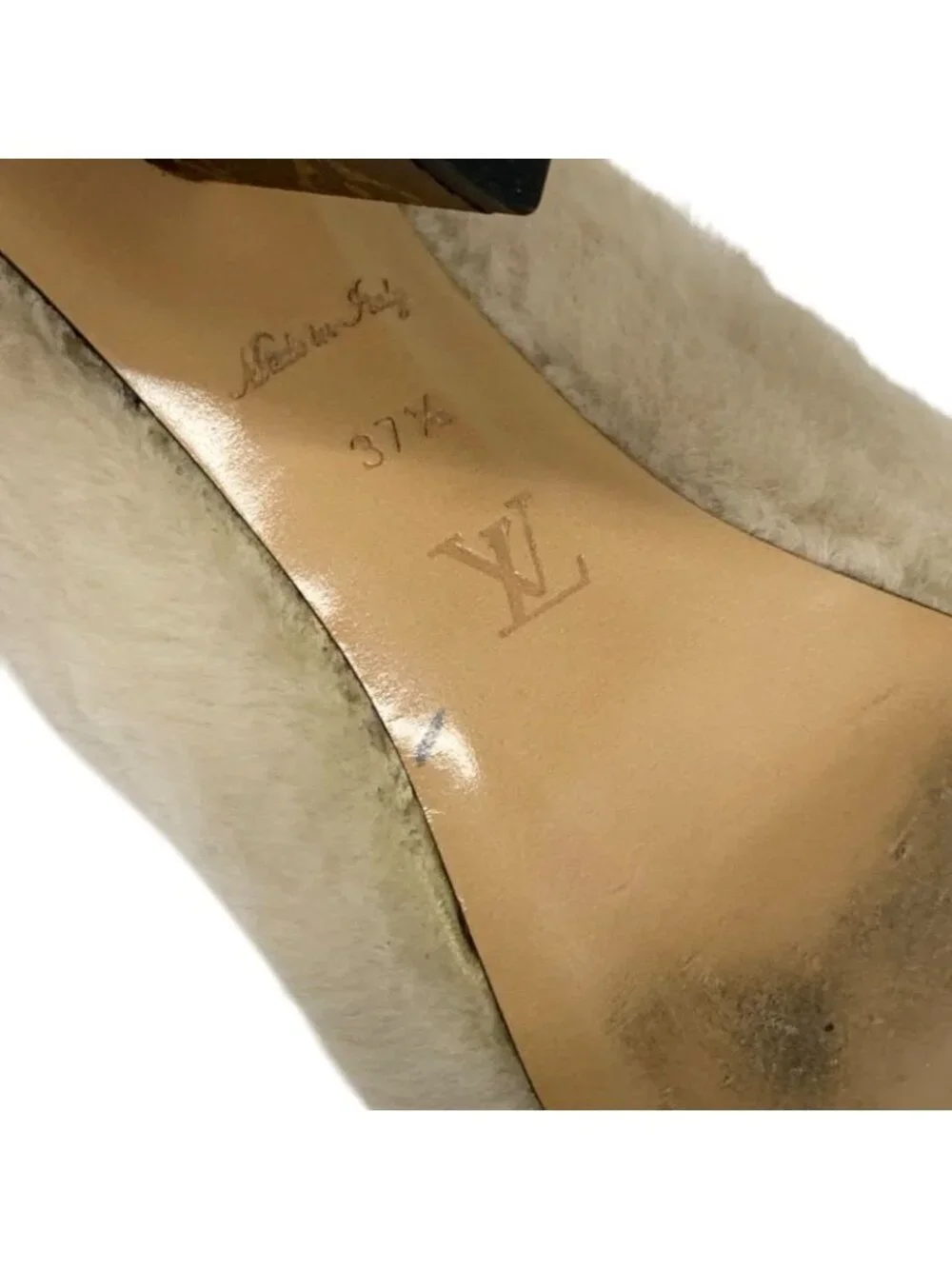 Louis Vuitton Silhouette Line Monogram Boots Short Shoes Fur Leather - Picture 8 of 9